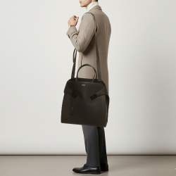 Pre Owned Salvatore Ferragamo Hug Black Leather Tote