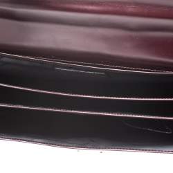 Pre Owned Salvatore Ferragamo Burgundy Leather Briefcase