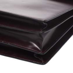 Pre Owned Salvatore Ferragamo Burgundy Leather Briefcase