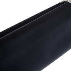 Pre Owned Salvatore Ferragamo Black Leather Wristlet Clutch