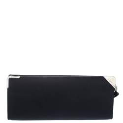 Pre Owned Salvatore Ferragamo Black Leather Wristlet Clutch