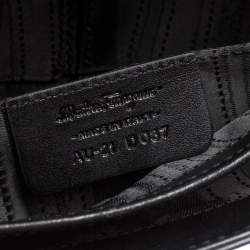 Pre Owned Salvatore Ferragamo Black Leather Wristlet Clutch