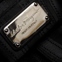 Pre Owned Salvatore Ferragamo Black Leather Wristlet Clutch