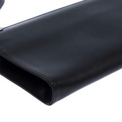 Pre Owned Salvatore Ferragamo Black Leather Wristlet Clutch