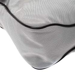 مملوكة مسبقًا حقيبة ماسنجر سالفاتوري فيراغامو قلاب جلد و كانفاس أسود و رصاصي 