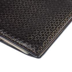 Salvatore Ferragamo Dark Brown Gancini Embossed Leather Bifold Wallet