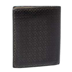 Salvatore Ferragamo Dark Brown Gancini Embossed Leather Bifold Wallet