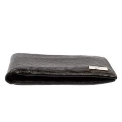 Pre Owned Salvatore Ferragamo Black Textured Leather Bifold Wallet
