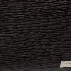 Pre Owned Salvatore Ferragamo Black Textured Leather Bifold Wallet
