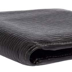 Pre Owned Salvatore Ferragamo Black Textured Leather Bifold Wallet
