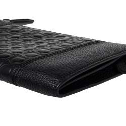Pre Owned Salvatore Ferragamo Black Leather Firenze Gamma Document Holder