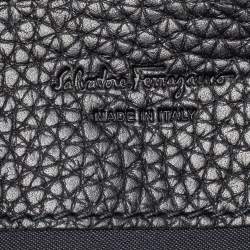 Pre Owned Salvatore Ferragamo Black Leather Firenze Gamma Document Holder