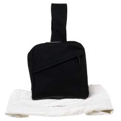 Salvatore Ferragamo Black Wool And Leather  Backpack