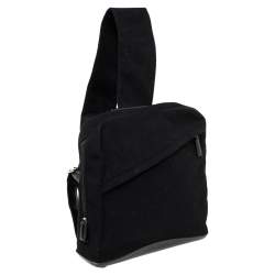 Salvatore Ferragamo Black Wool And Leather  Backpack