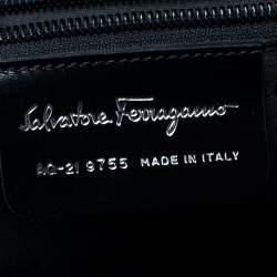 Salvatore Ferragamo Black Wool And Leather  Backpack
