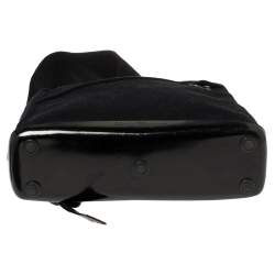 Salvatore Ferragamo Black Wool And Leather  Backpack