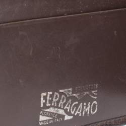 Pre Owned Salvatore Ferragamo Brown Lizard Embossed Leather Bifold Wallet