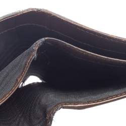 Pre Owned Salvatore Ferragamo Brown Lizard Embossed Leather Bifold Wallet