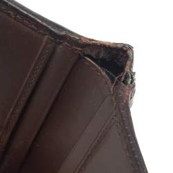 Pre Owned Salvatore Ferragamo Brown Lizard Embossed Leather Bifold Wallet