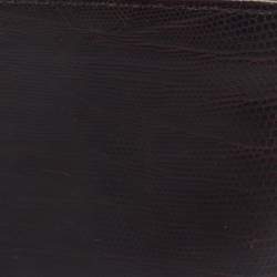 Pre Owned Salvatore Ferragamo Brown Lizard Embossed Leather Bifold Wallet