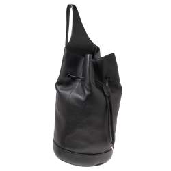 Salvatore Ferragamo Black Grained Leather Tornabuoni 1927 Collection Shoulder Backpack