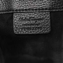 Salvatore Ferragamo Black Grained Leather Tornabuoni 1927 Collection Shoulder Backpack