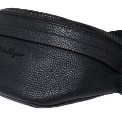 Pre Owned Salvatore Ferragamo Black Leather Gancini Waist Bag
