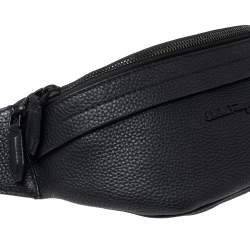 Pre Owned Salvatore Ferragamo Black Leather Gancini Waist Bag