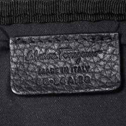 Pre Owned Salvatore Ferragamo Black Leather Gancini Waist Bag