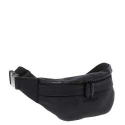 Pre Owned Salvatore Ferragamo Black Leather Gancini Waist Bag