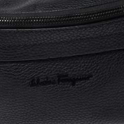 Pre Owned Salvatore Ferragamo Black Leather Gancini Waist Bag