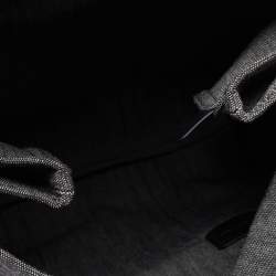 Pre Owned Salvatore Ferragamo Grey/Black Canvas and Leather Fold Over Tote