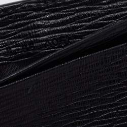 Salvatore Ferragamo Black Leather Gancini Card Holder with Pull Out ID Window