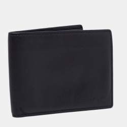 Pre Owned Salvatore Ferragamo Black Leather Bifold Compact Wallet