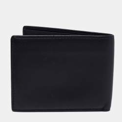 Pre Owned Salvatore Ferragamo Black Leather Bifold Compact Wallet