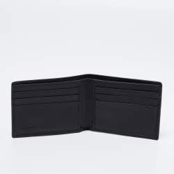 Pre Owned Salvatore Ferragamo Black Leather Bifold Compact Wallet