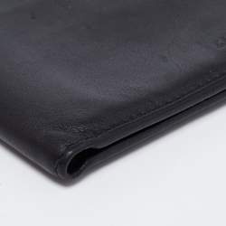 Pre Owned Salvatore Ferragamo Black Leather Bifold Compact Wallet