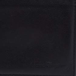 Pre Owned Salvatore Ferragamo Black Leather Bifold Compact Wallet