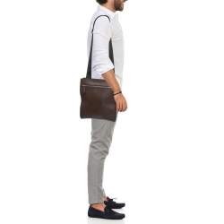 Salvatore Ferragamo Tabacco Leather Messenger Bag
