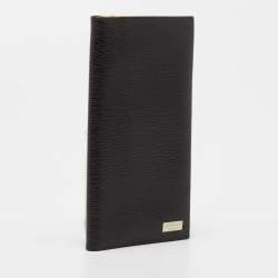 Pre Owned Salvatore Ferragamo Dark Brown Leather Long Wallet