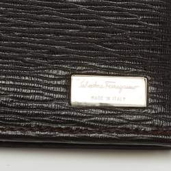 Pre Owned Salvatore Ferragamo Dark Brown Leather Long Wallet