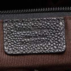 Pre Owned Salvatore Ferragamo Black Leather Double Zip Briefcase Bag