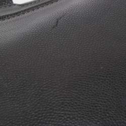 Pre Owned Salvatore Ferragamo Black Leather Double Zip Briefcase Bag