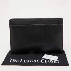Pre Owned Salvatore Ferragamo Black Leather Zip Pouch