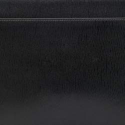 Pre Owned Salvatore Ferragamo Black Leather Zip Pouch