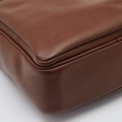 Pre Owned Salvatore Ferragamo Brown Leather Messenger Bag