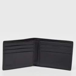 Salvatore Ferragamo Black/Blue Logo Embossed Leather Bifold Wallet