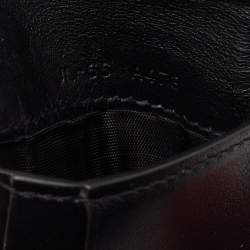 Salvatore Ferragamo Black/Blue Logo Embossed Leather Bifold Wallet