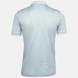 Pre Owned Salvatore Ferragamo Blue Cotton Pique Polo T-Shirt S