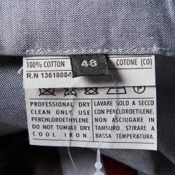 Pre Owned Salvatore Ferragamo Grey Cotton Straight Leg Trousers M